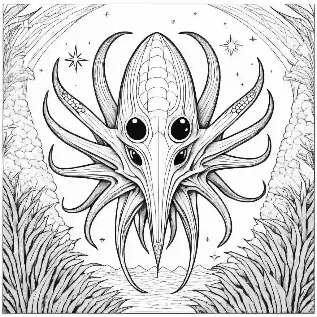 Parasitic Star Creatures coloring pages